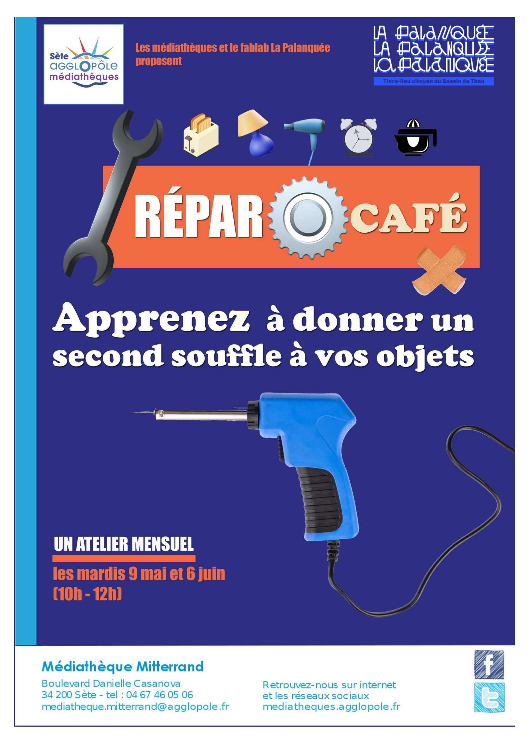 Lire la suite à propos de l’article Ateliers médiathèque & FabLab : RéparOcafé